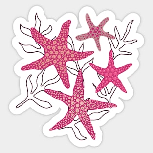 Sea stars - starfish fun in the ocean pink colours Sticker